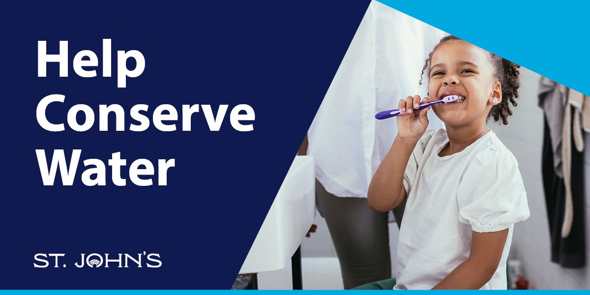 Image of a child brushing their teeth. Text says "Help Conserve Water"