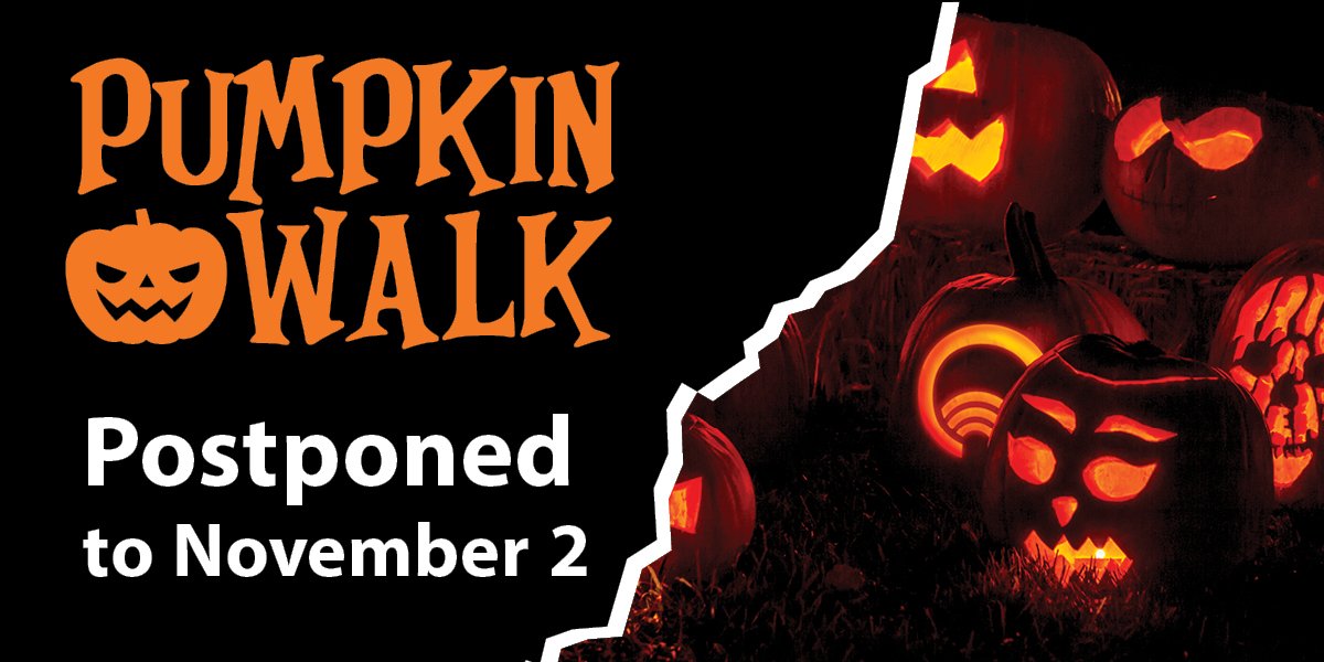 Image of carved pumpkins. Text says 