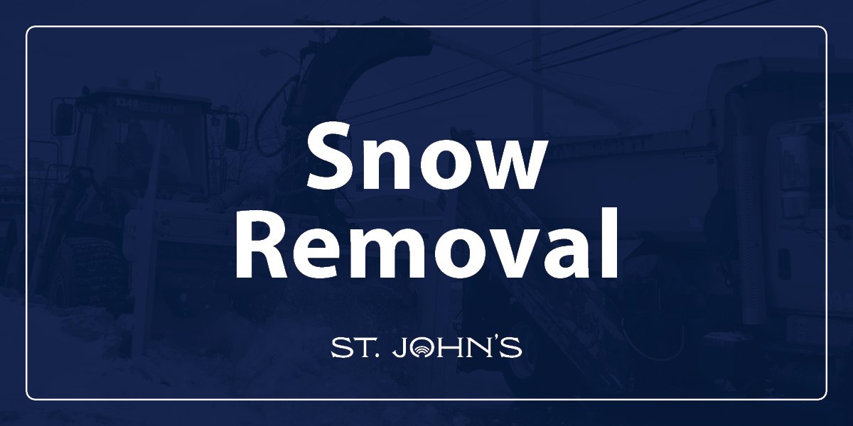 Blue graphic with text that says "Snow Removal"