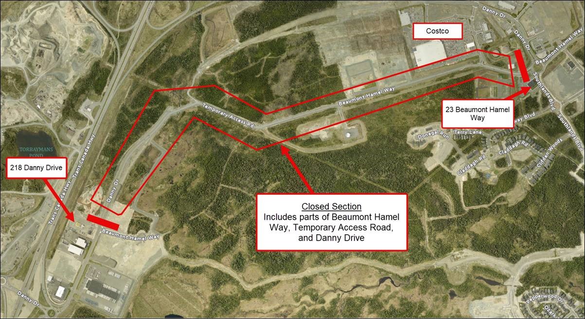 Map depicting closures in the Galway Area.