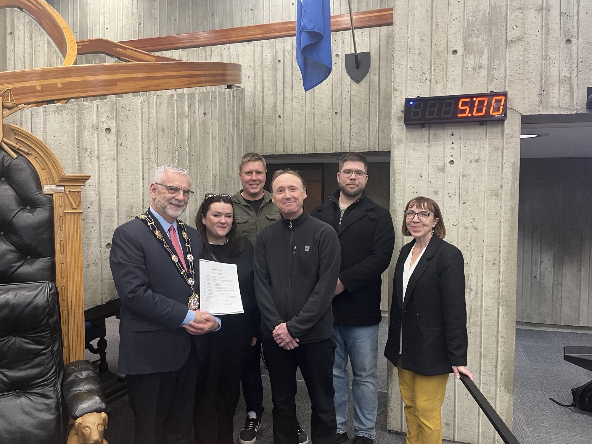 Mayor Danny Breen, Scott Andrews, Bruce Lilly, Taras Ivanina, Sofiia Dubyk, Wendy Mugford