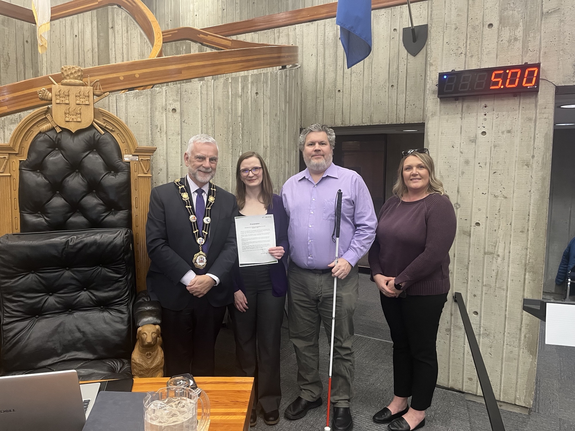 Mayor Breen with Duane Morgan, Trisha Rose, and Krista Gladney