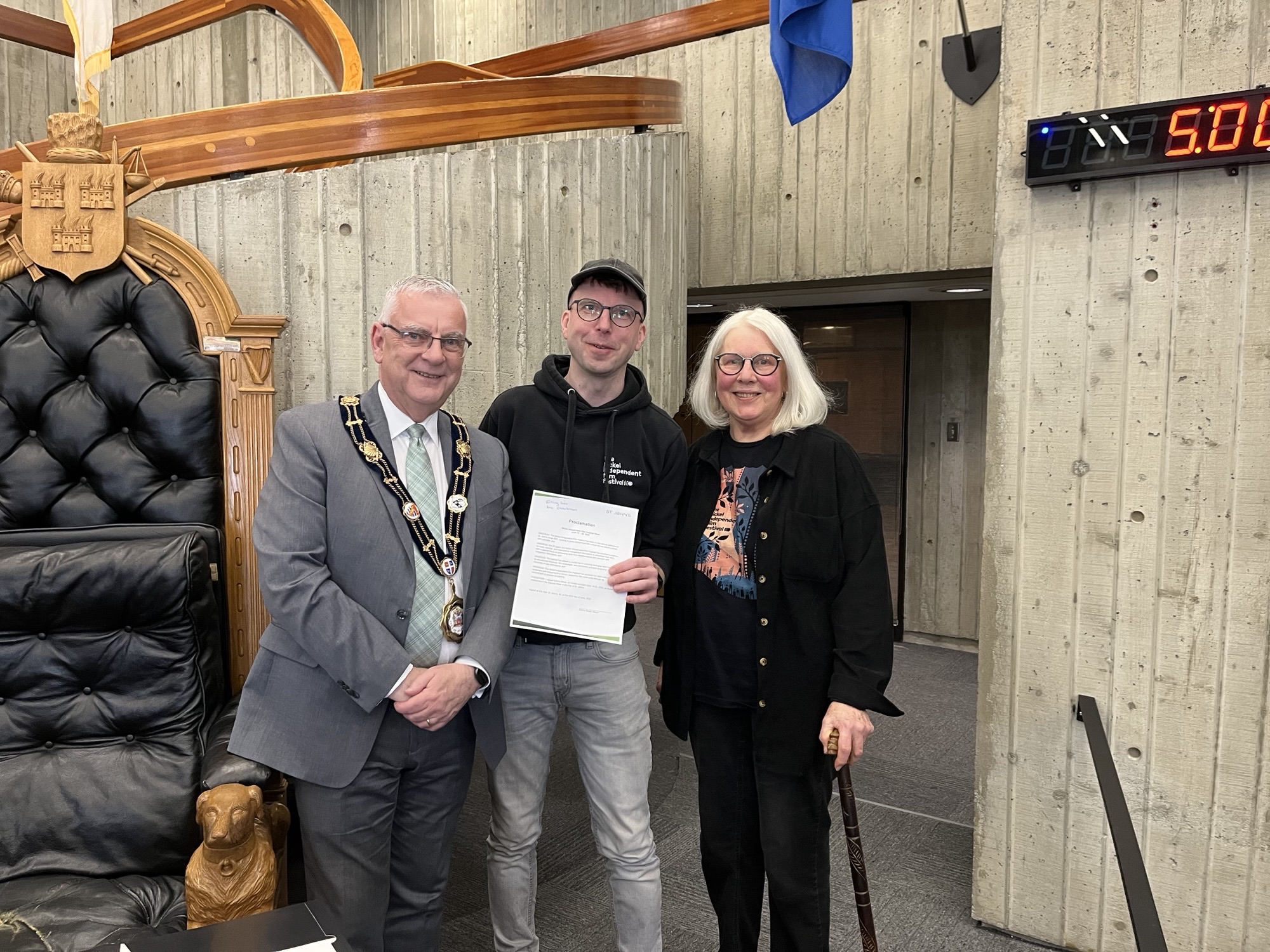 Mayor Danny Breen and members of the Nickel Independent Film Festival