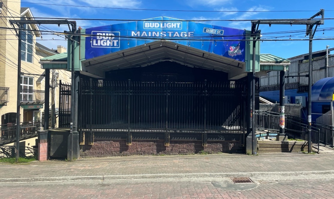 an outdoor stage on George Street