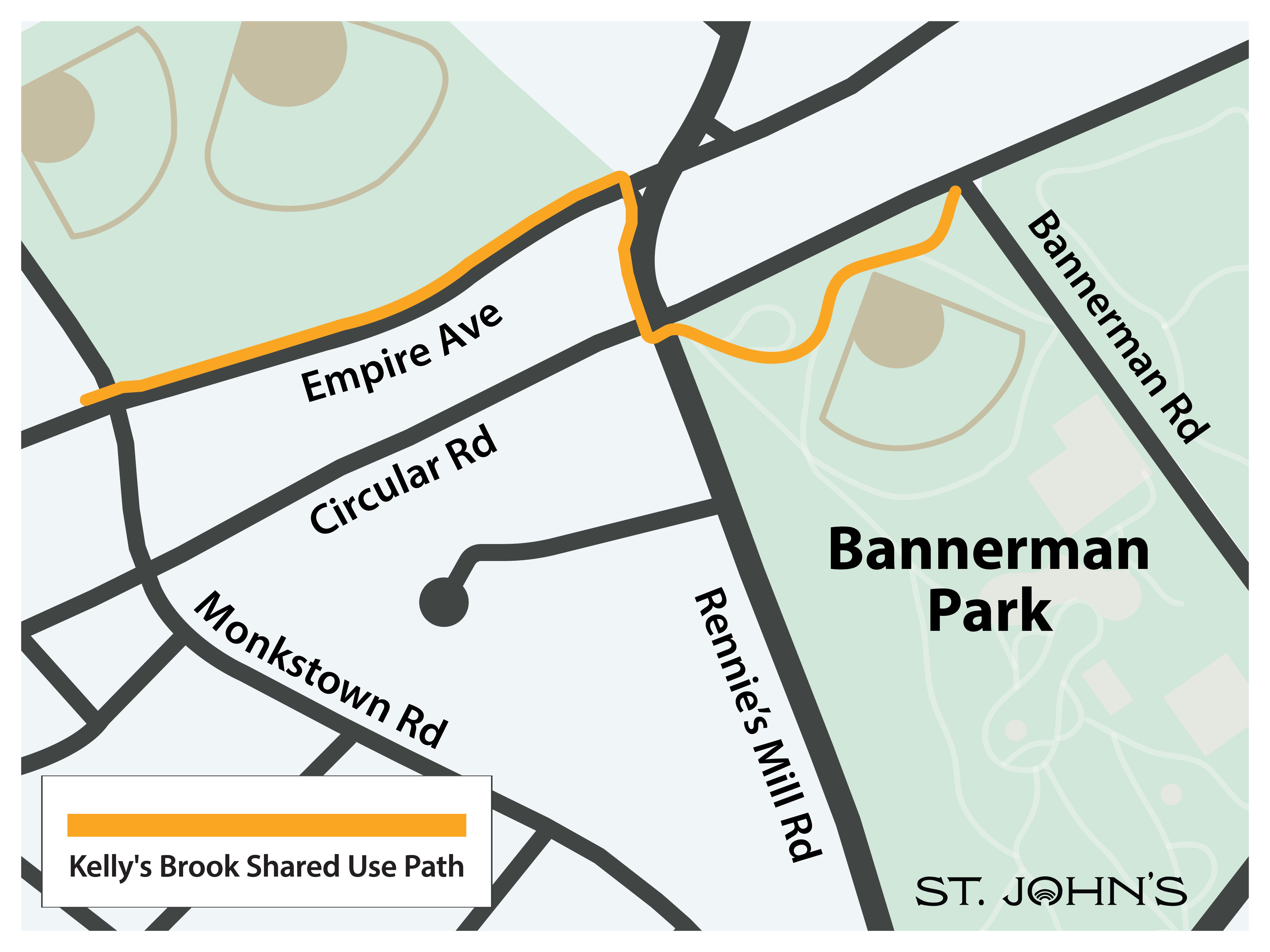 Map of the Kelly's Brook Trail Shared-Use Path