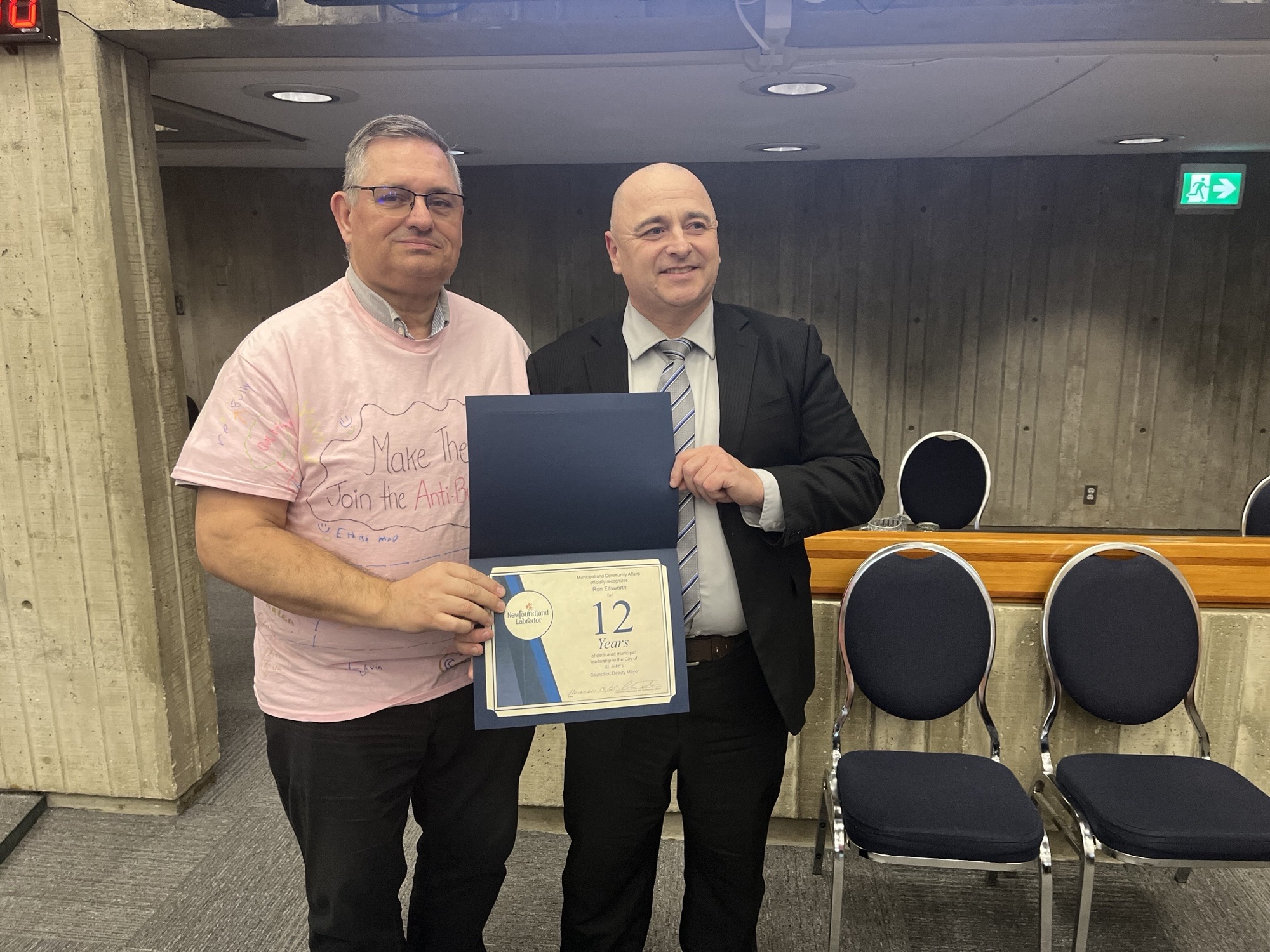 Deputy Mayor Ellsworth and Honourable Chris Tibbs, Minister of Municipal and Community Affairs