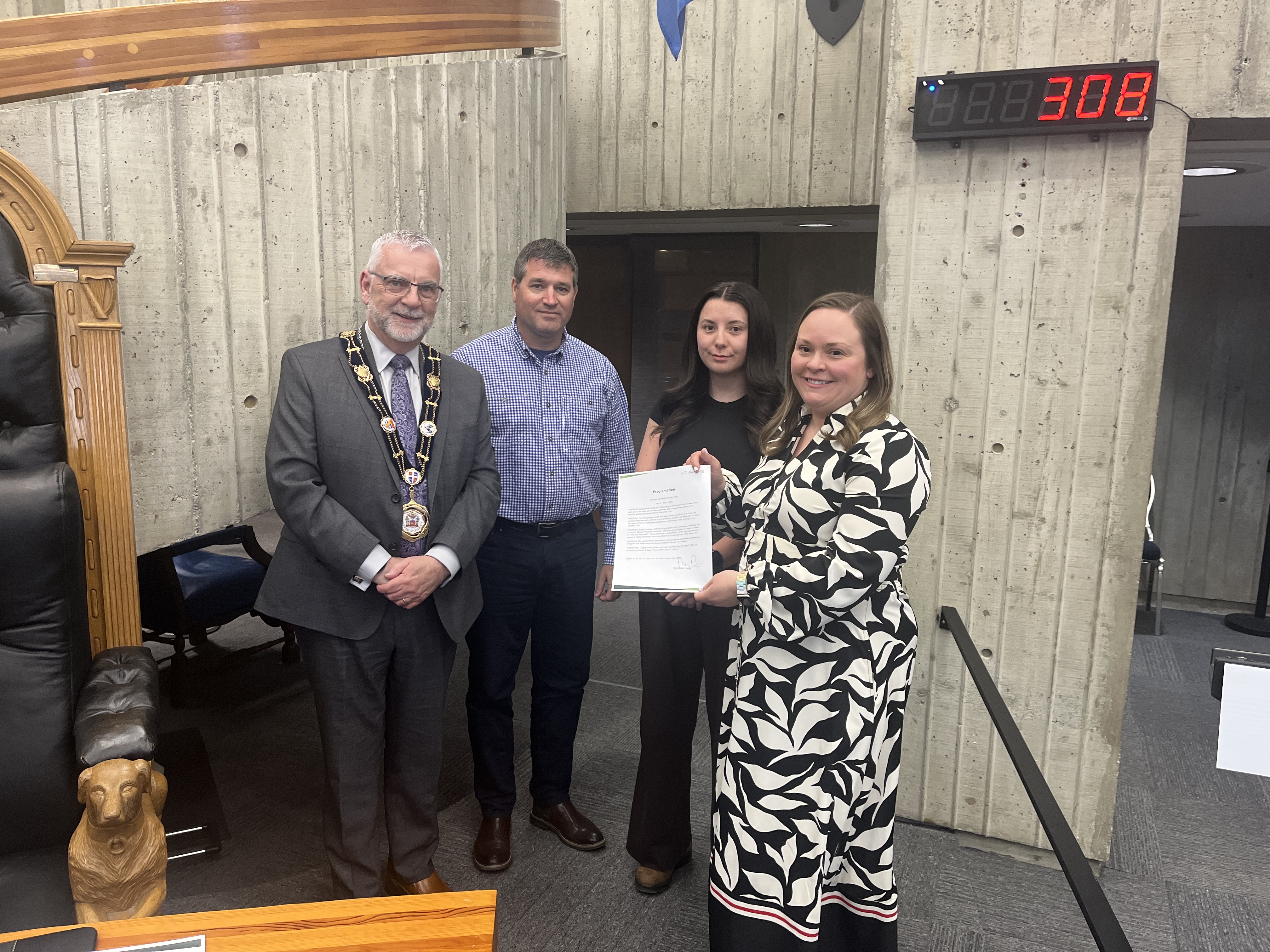 Mayor Breen, Byron Osmond, Deanna Young, and Shauna Power