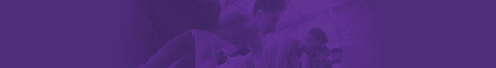 Purple background with image of people exercising