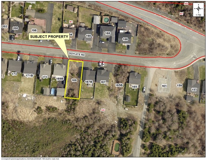 Map of a property with a yellow border around it