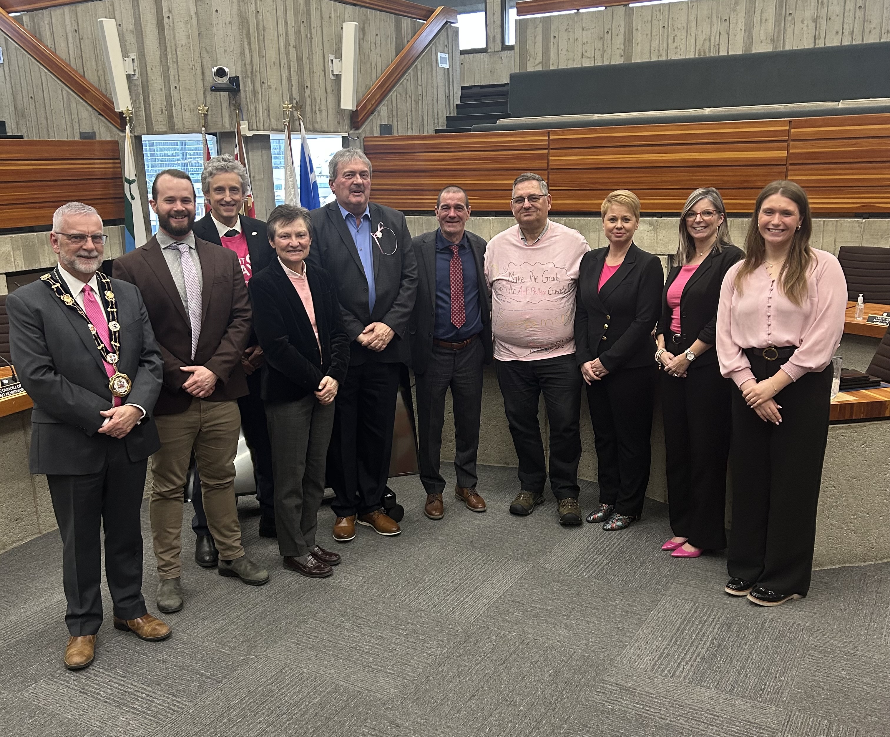 Council Group together for Pink Shirt Day