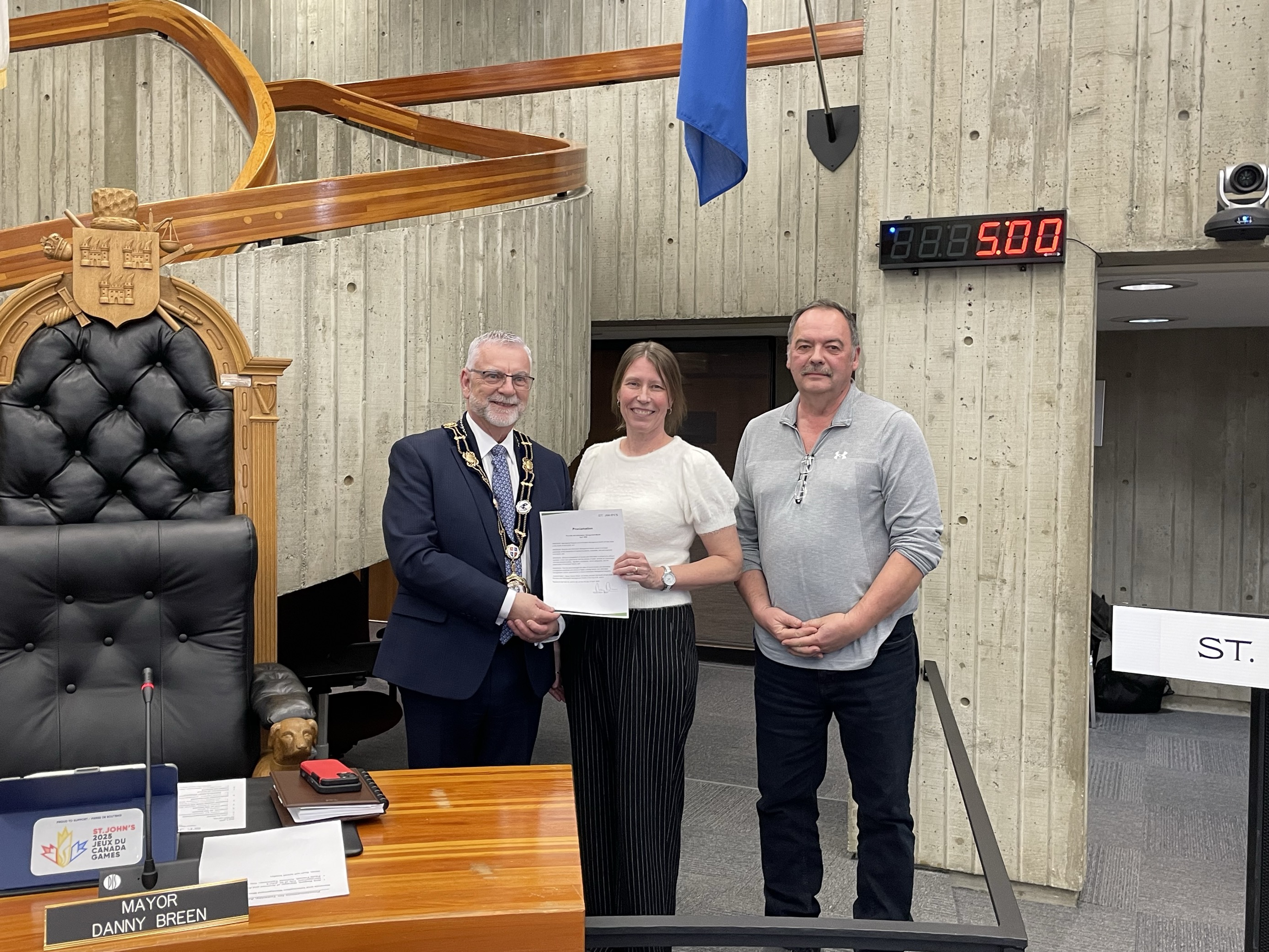 Mayor Breen, Kirk Rogers, and Paula French