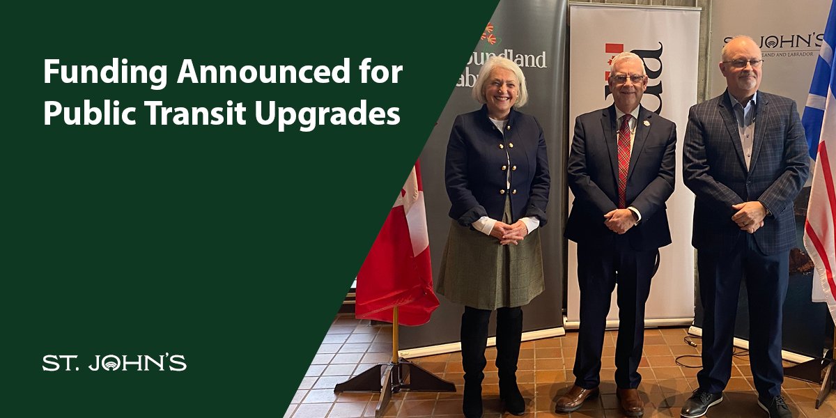 MP Thompson, Mayor Breen, and Minister Hutton at a funding announcement. A green overlay is on the picture with the text 