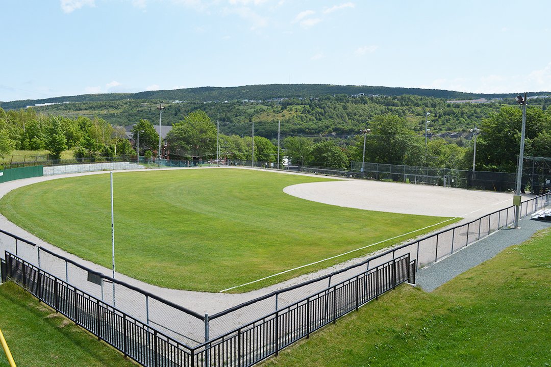 A view of the Victoria Park softball pitch