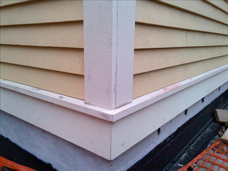 Corner board trims on a Heritage house