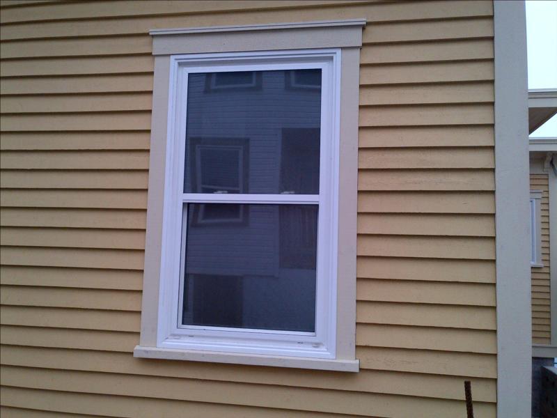 Single-hung window on a Heritage house