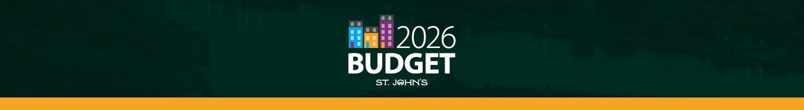 Animated image of row houses with text "Budget"