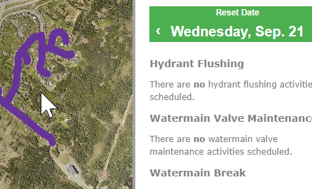 Water Service Interruption Information Tab