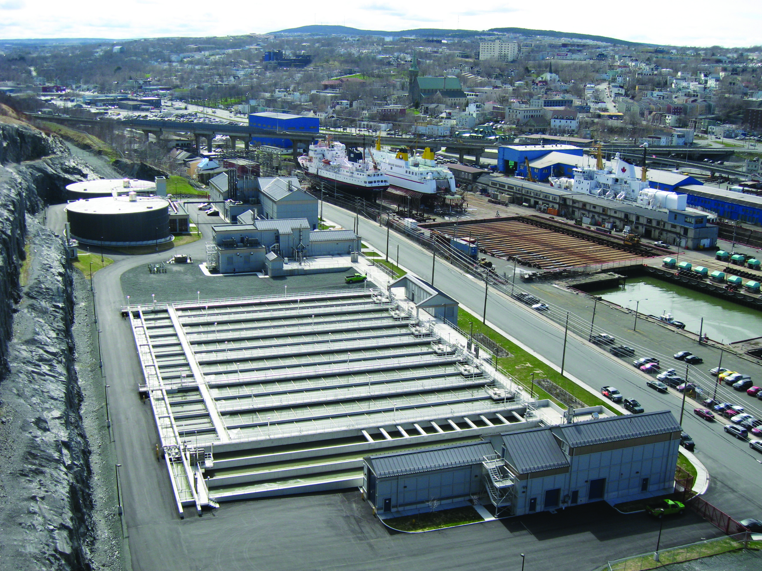 An aerial view of the Riverhead Wastewater Facility on Southside Road in St. John's