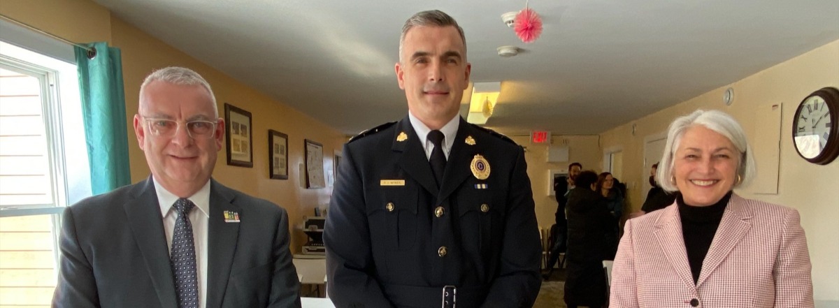 Mayor Danny Breen; Deputy Chief Colin McNeil, R.N.C.; M.P. Joanne Thompson