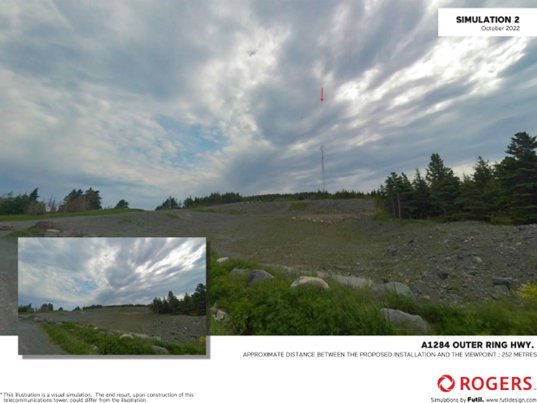 Picture of simulation of tower installed at 42 Sugarloaf Place