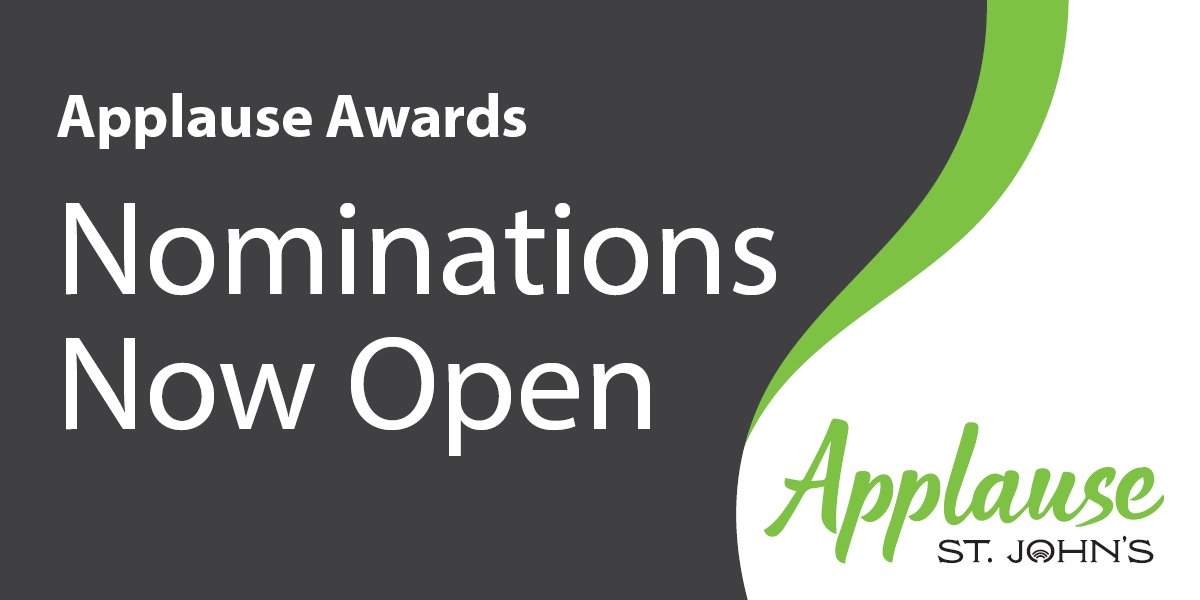 Grey background with text that says Applause Awards Nominations Now Open 