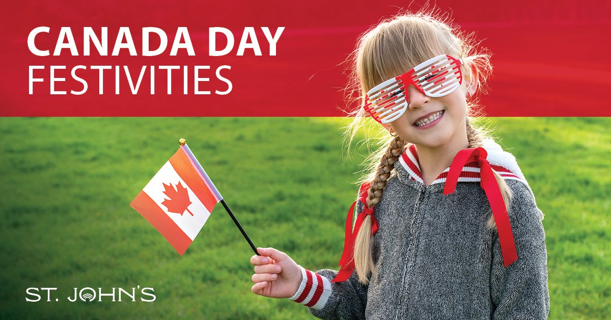 Canada Day Celebrations with child wearing funny glasses and flag