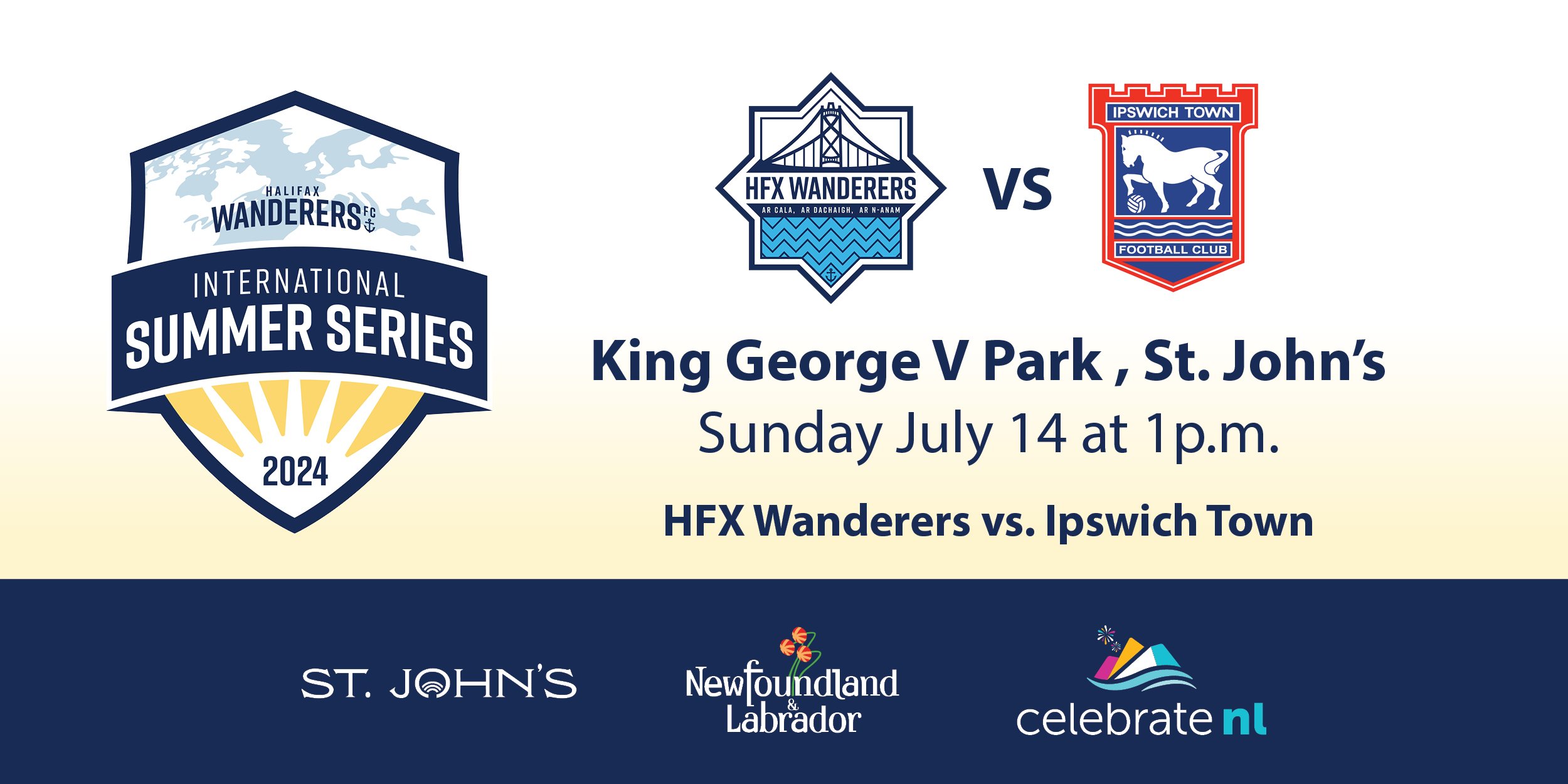 Soccer match information and logos of teams and partners. 