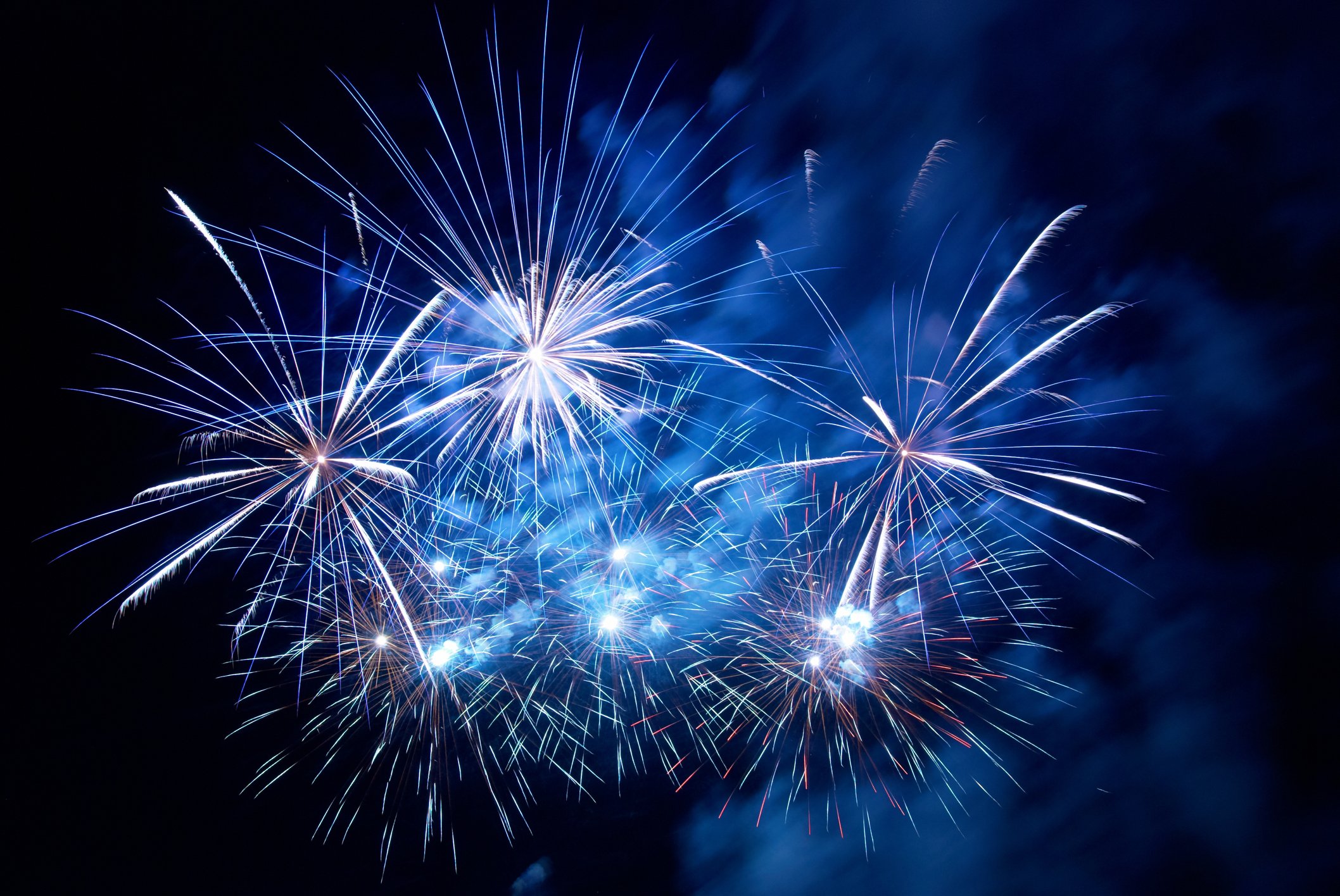 Fireworks in the night sky.