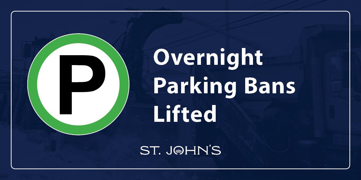parking symbol with text that says Overnight Parking Bans lifted. 