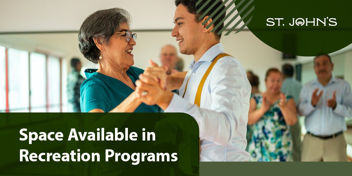 people dancing, includes text Space Available in Recreation Programs. 