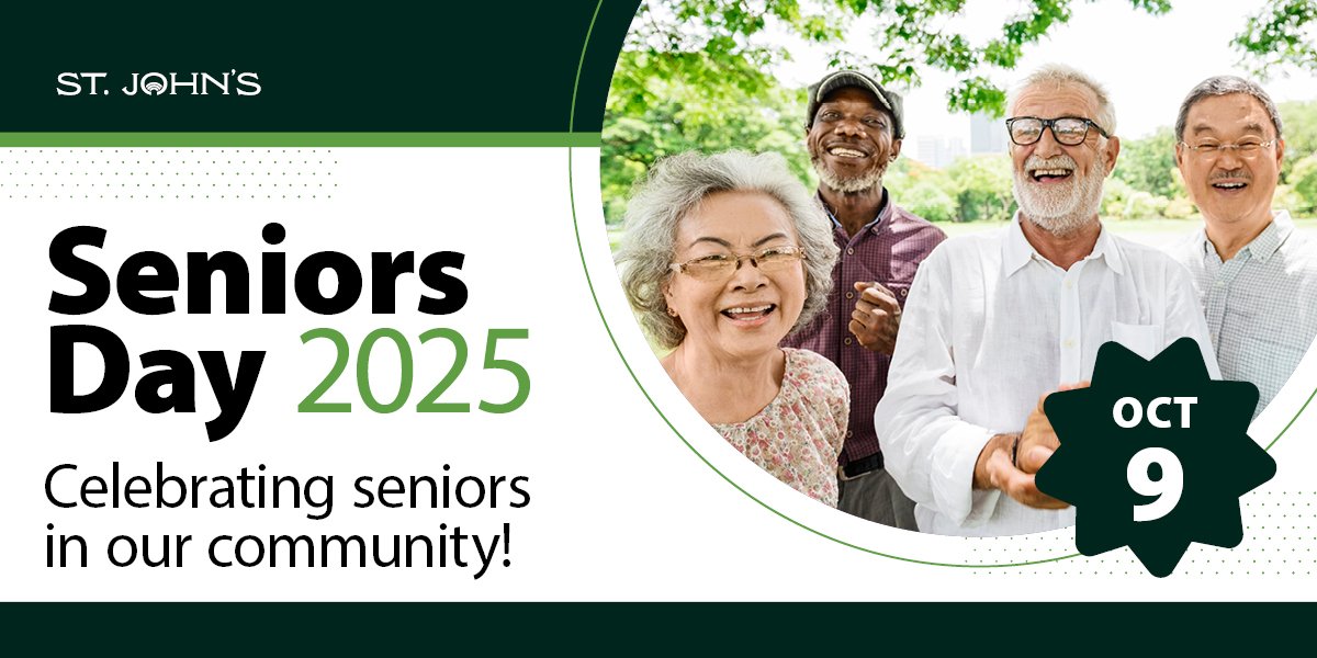 Seniors smiling, includes text Seniors Day 2024 Celebrating seniors in our community Oct. 9.