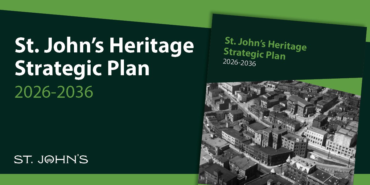 Graphic depicting the St. John's Heritage Strategic Plan 2026-2036