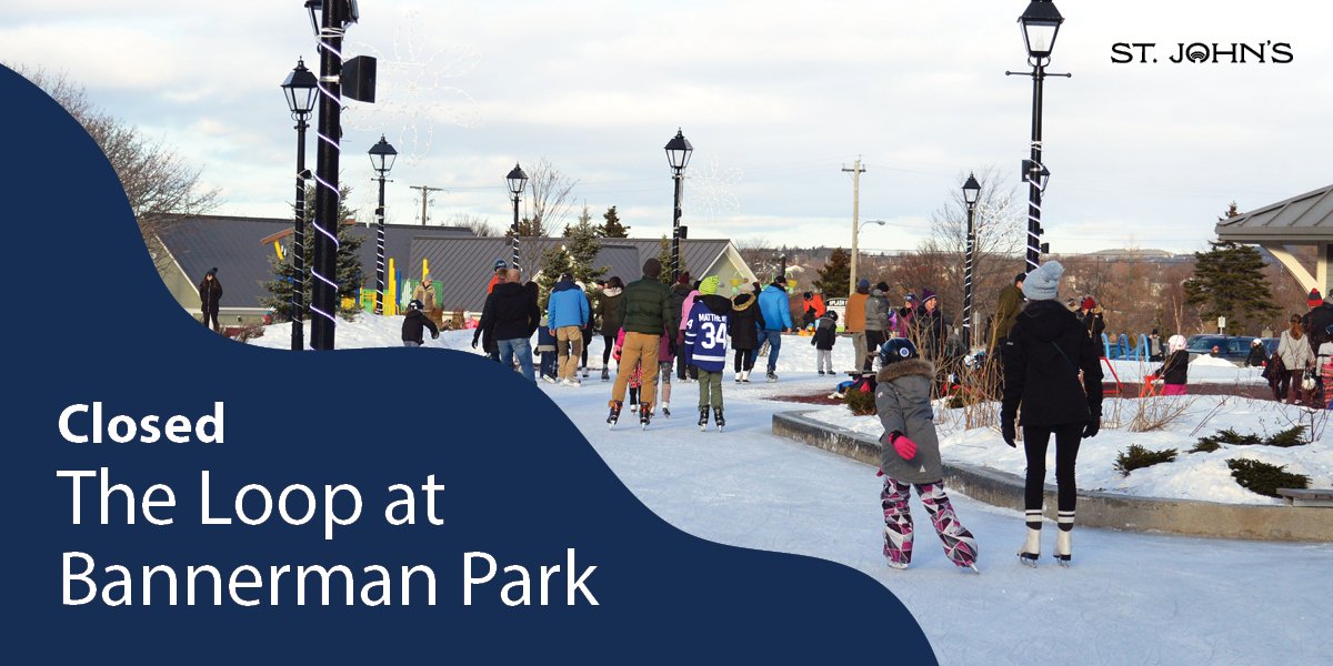people skating at the Loop, includes text "Closed The Loop at Bannerman Park". 