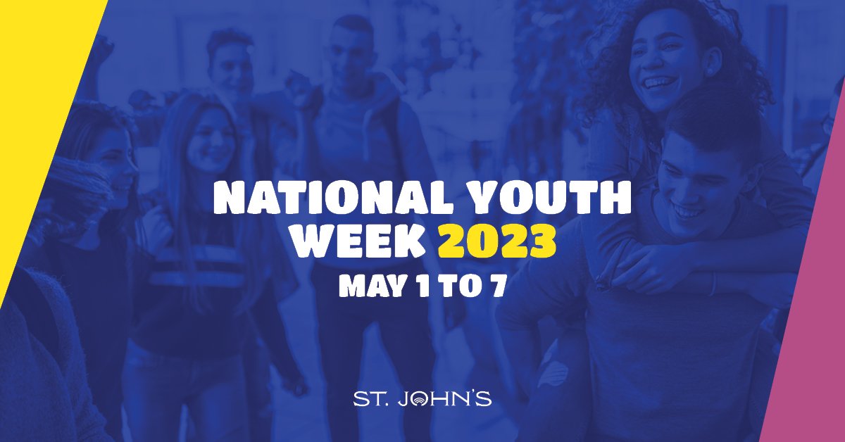 image of youth behind a blue overlay and text National Youth Week May 1-7