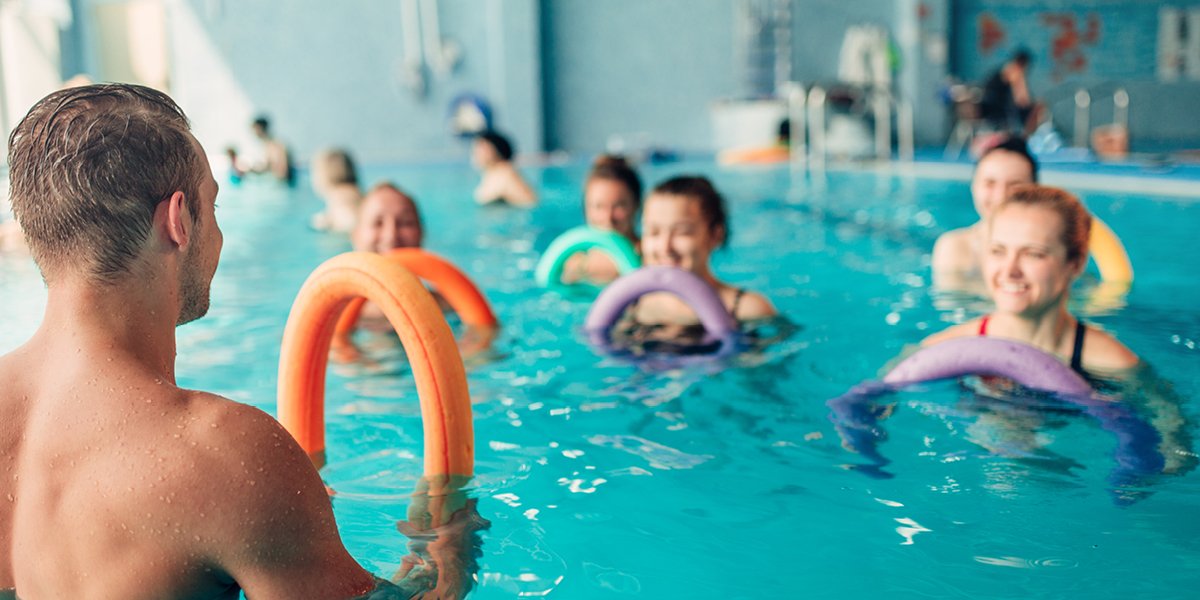 Aquatic Fitness Instructor teaching a class 