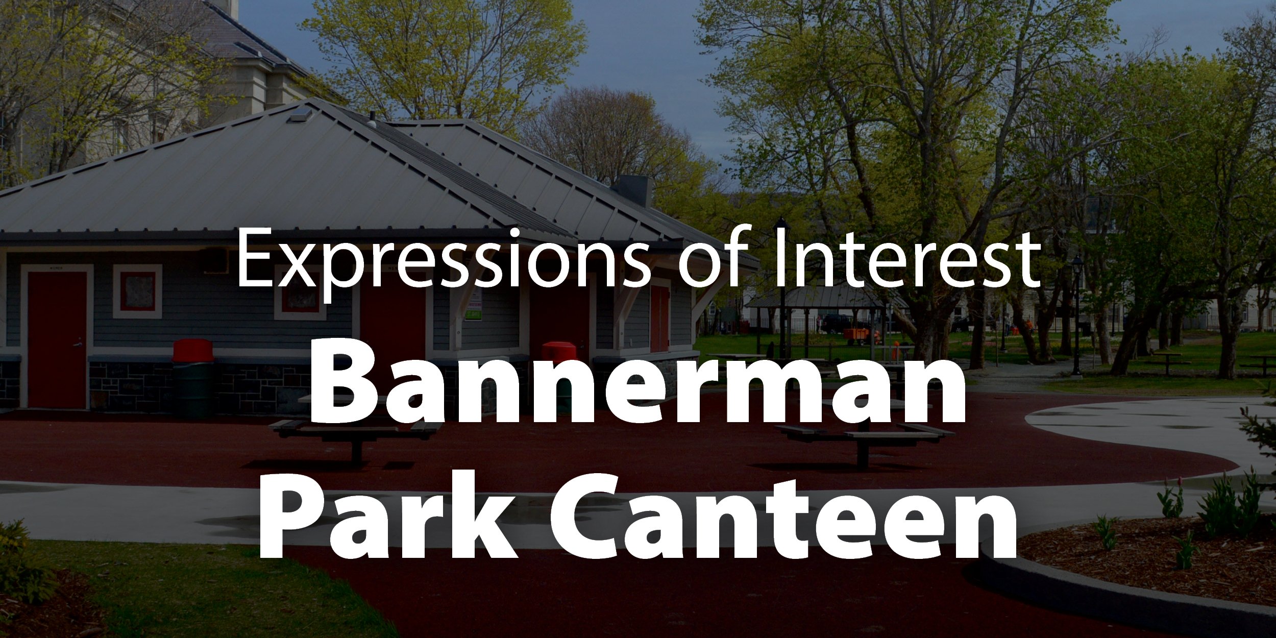 Image of the canteen at Bannerman Park. Text says 