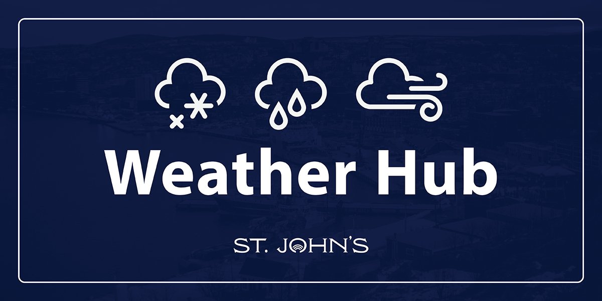 dark blue background with white text that says Weather Hub. 