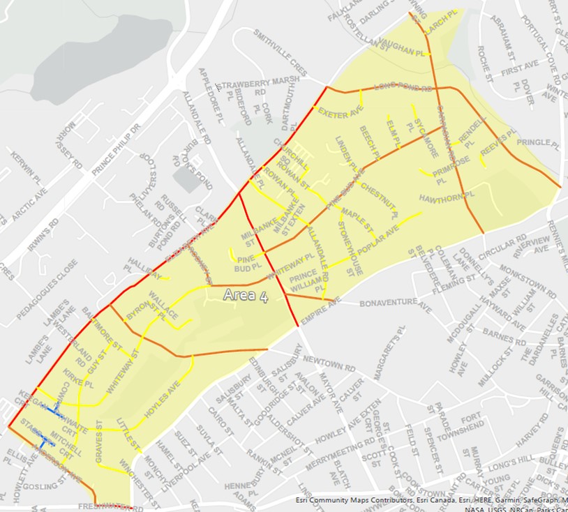 map of outlined area