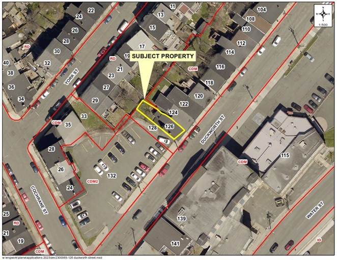 aerial map showing subject property in yellow box