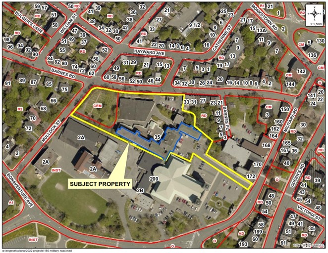 area map surrounding 180 Military Road (Presentation Convent)