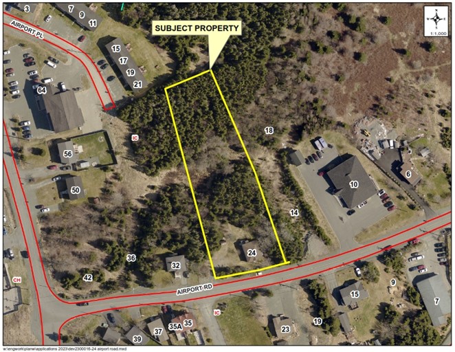aerial map showing subject property in yellow box