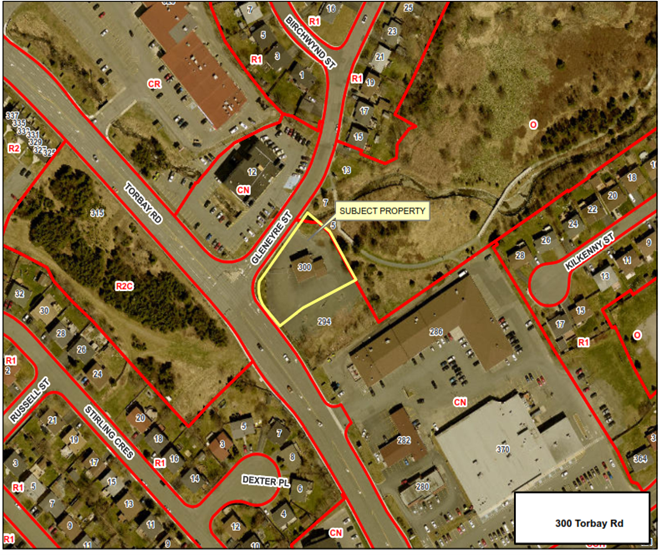 aerial map showing subject property in yellow box