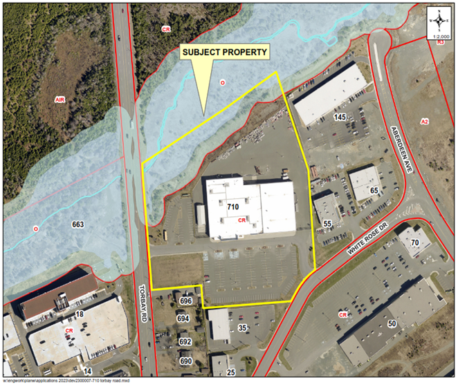aerial map showing subject property in yellow box