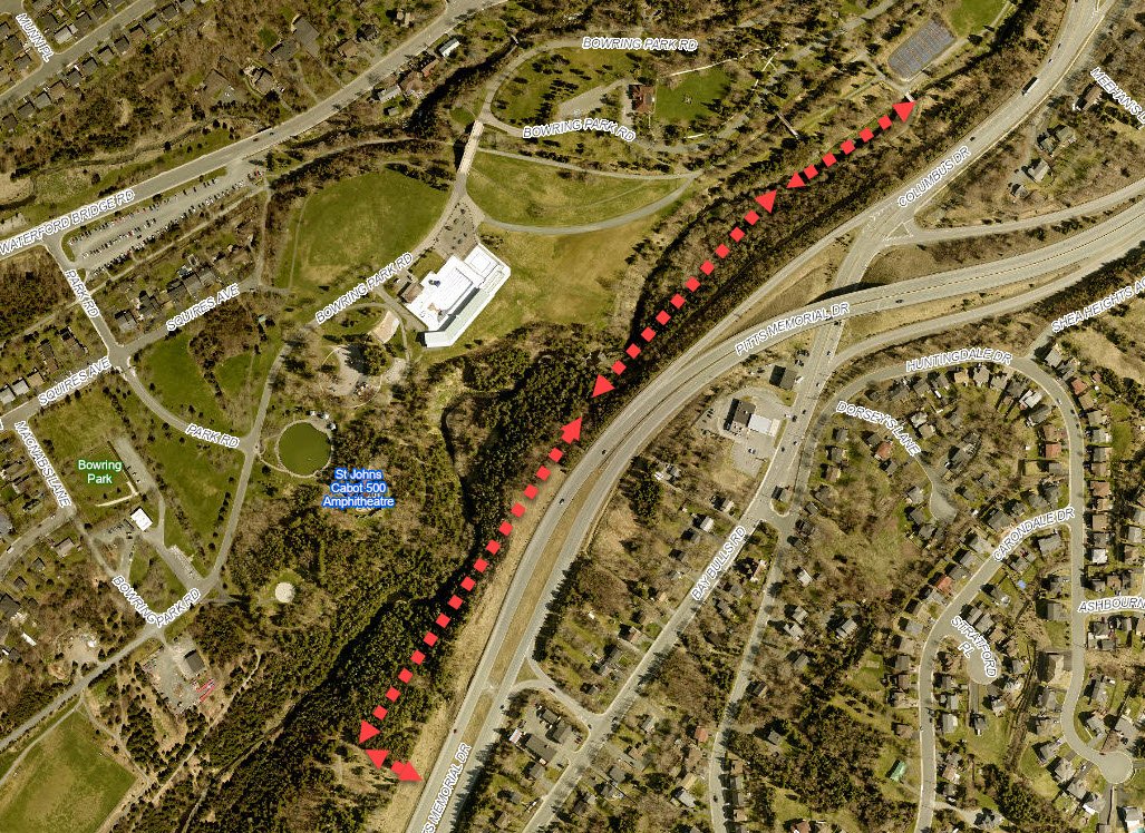 Map showing Southbrook Trail Closure