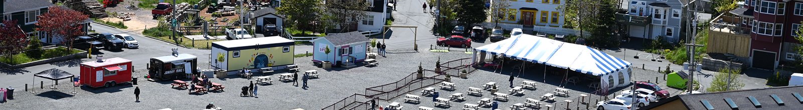 Aerial shot of Quidi Vidi Pedestrian Zone