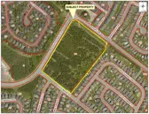 Map of a property with a yellow border around it.