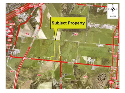 Map of a property with a yellow border around it