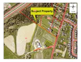 Map of a property with a yellow border around it.