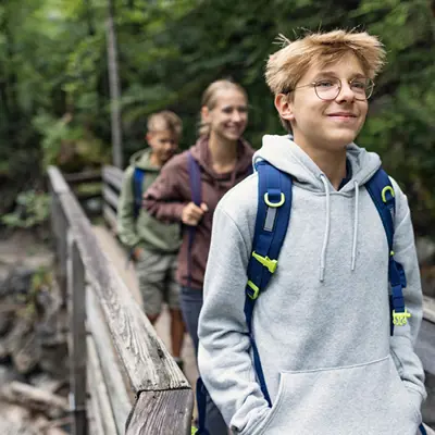 youth at an outdoor camp