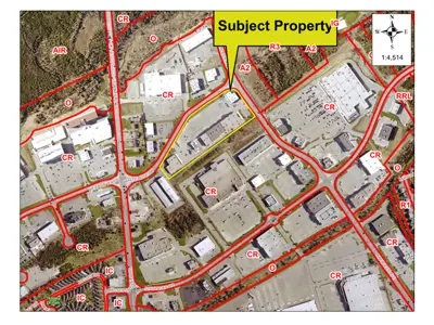 Map of a property with a yellow border around it.